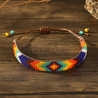 Bohemian Style Geometric Glass Seed Bead Handmade Bracelet for Women HL6362-5-1