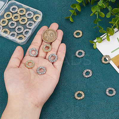 28Pcs 2 Colors Eco-friendly Rack Plating Alloy Linking Rings FIND-GL0001-66-1