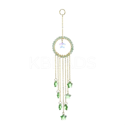 Glass Star Pendant Decorations HJEW-JM01113-03-1