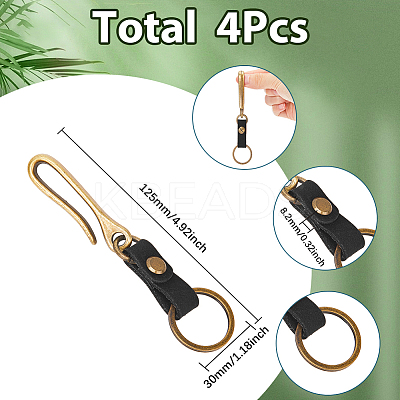 4Pcs Alloy U Shape Belt Hook Keychains KEYC-SC0002-19B-1