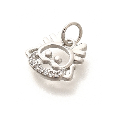 Rack Plating Brass Micro Pave Cubic Zirconia Pendants KK-H508-28P-01-1