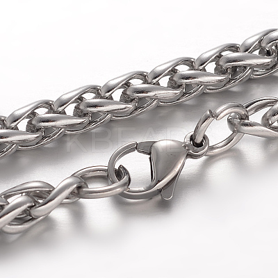 Tarnish Resistant 304 Stainless Steel Wheat Chain Bracelets BJEW-F215-07-P-1