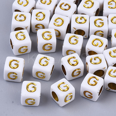 Plating Acrylic Beads SACR-S297-09G-1