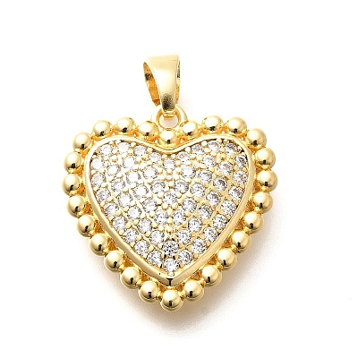 Brass Micro Pave Cubic Zirconia Pendants KK-G519-17G-1