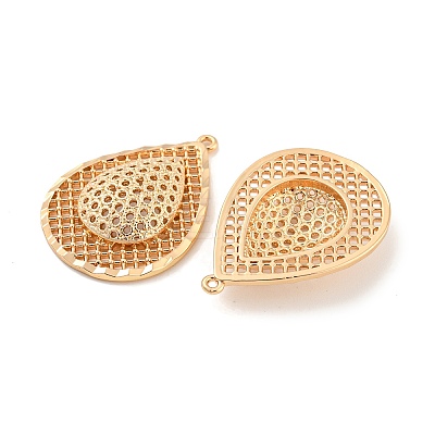 Rack Plating Brass Hollow Pendants KK-P244-10KCG-1