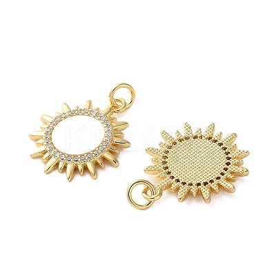 Brass Micro Pave Cubic Zirconia Pendants KK-U070-18A-G-1