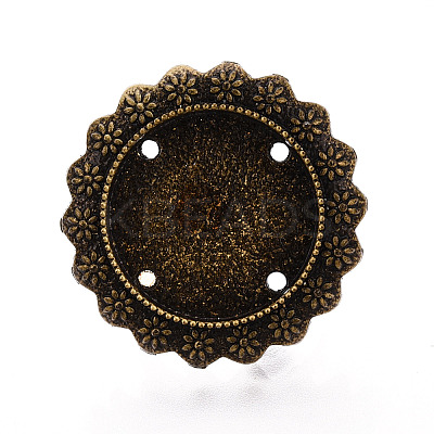 Adjustable Alloy & Iron Bezel Cup Ring Base with Rotatable Tray MAK-T012-13AB-1