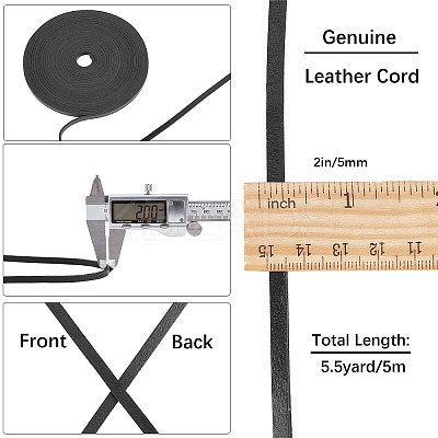 Flat Cowhide Leather Cord WL-GF0001-08E-01-1