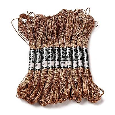 10 Skeins 12-Ply Metallic Polyester Embroidery Floss OCOR-Q057-A13-1