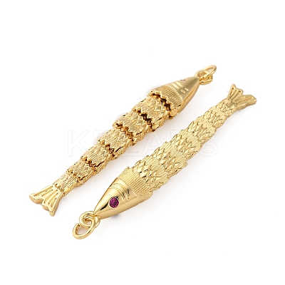 Rack Plating Brass Micro Pave Cubic Zirconia Pendants KK-M309-38L-G-1