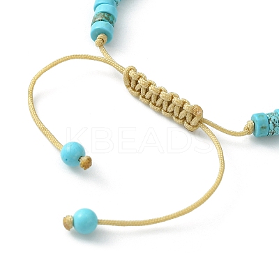 2Pcs 2 Style Natural Howlite & Synthetic Turquoise Braided Bead Bracelets Set BJEW-JB09464-01-1