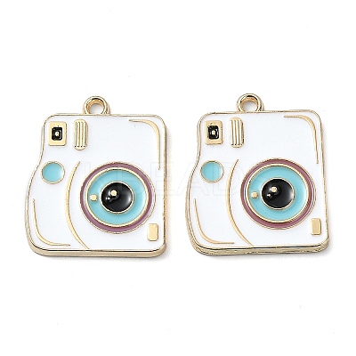 Rack Plating Alloy Enamel Pendants PALLOY-F308-10G-01-1