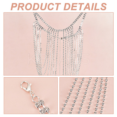 Brass Rhinestone Sexy Shoulder Bra Body Chain FIND-FH0008-13S-1