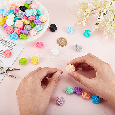 60Pcs 15 Colors Food Grade Eco-Friendly Silicone Focal Beads FIND-DC0001-28-1