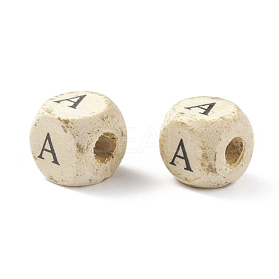 (Defective Closeout Sale: Wood Texture Marking) Printed Natural Wood Beads WOOD-XCP0001-53-1