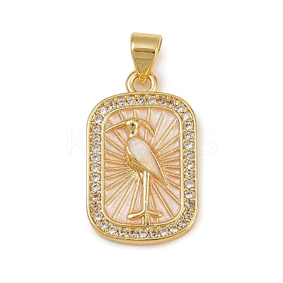 Brass Micro Pave Cubic Zirconia Pendants KK-D424-21A-G-1