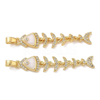 Brass Micro Pave Clear Cubic Zirconia Pendants CU-CBA280C-01G-01-1