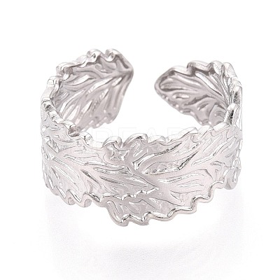 304 Stainless Steel Cuff Rings for Women RJEW-N052-07P-1