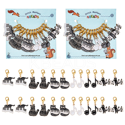 Alloy Enamel Pendant Locking Stitch Markers HJEW-AB00102-1