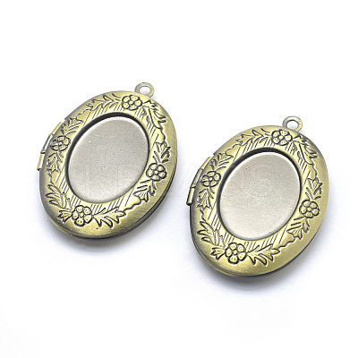 Brass Locket Pendants X-KK-F717-18AB-NR-1