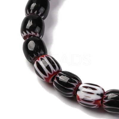 Handmade Lampwork Chevron Beads Strands LAMP-K041-01A-01-1