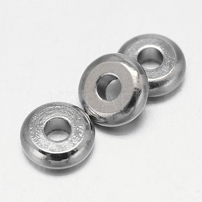 Flat Round Brass Spacer Beads KK-E738-65A-P-1