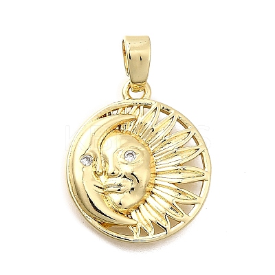 Brass Micro Pave Cubic Zirconia Pendants KK-P336-07G-1