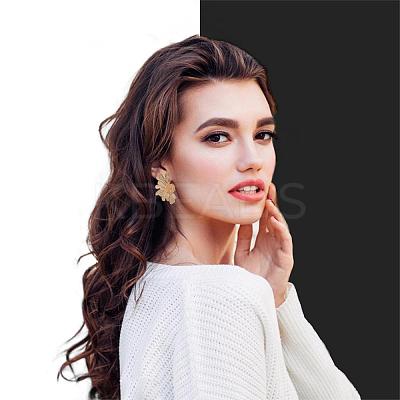 Vintage Flower Stud Earrings for Women Alloy Enamel Half Flower Stud Earrings Summer Earrings Boho Beach Floral Stud Earrings Jewelry Gifts for Women JE1095A-1