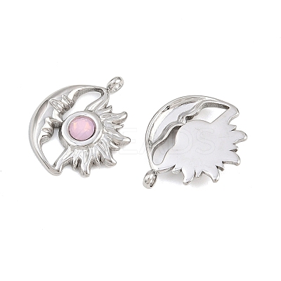 304 Stainless Steel Rhinestone Pendants STAS-Z166-24P-10-1