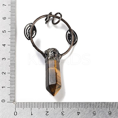 Natural Tiger Eye Faceted Pointed Bullet Big Pendants G-A221-02D-1