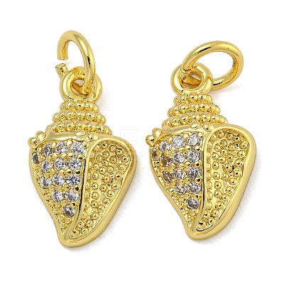Rack Plating Brass Micro Pave Cubic Zirconia Pendants KK-I718-27G-02-1