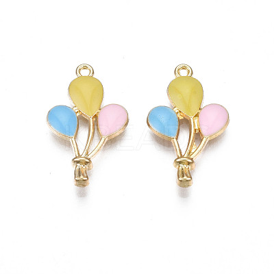 Rack Plating Alloy Enamel Pendants ENAM-N055-089C-1