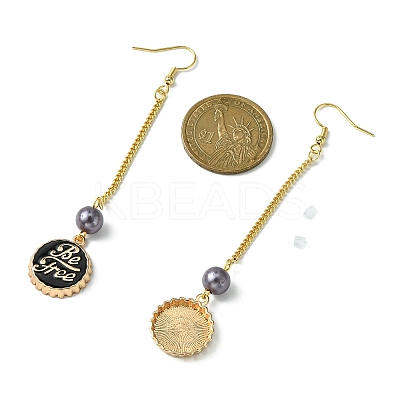 Beer Cap with Word Be Free Alloy Enamel Dangle Earrings EJEW-JE05375-1