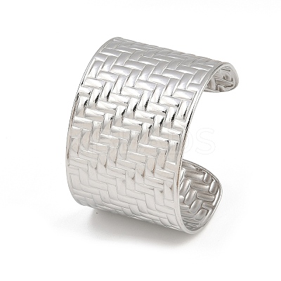 Braided 304 Stainless Steel Cuff Bangles for Women BJEW-P362-04P-1