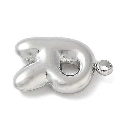 304 Stainless Steel Initial Pendants STAS-S186-12R-P-1