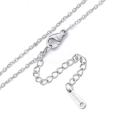 Non-Tarnish 304 Stainless Steel Cable Chains Necklace for Men Women NJEW-N050-A04-S15-1