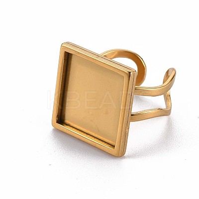 201 Stainless Steel Cuff Pad Ring Settings STAS-S080-041D-G-1