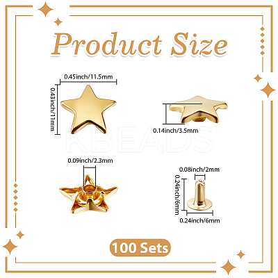 100Pcs Iron Semi-Tublar Rivet Studs DIY-CY0002-98G-1