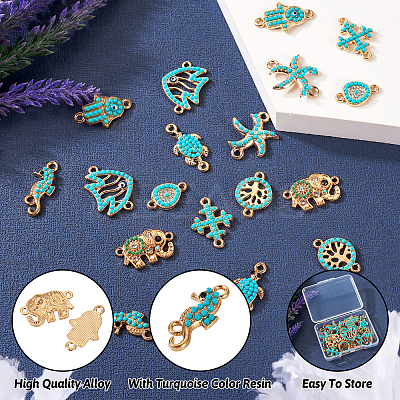 18Pcs 9 Styles Alloy Connector Charms FIND-TA0002-21-1