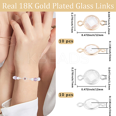20Pcs 2 Colors Glass Links/Connectors KK-BBC0017-76-1