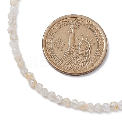 3mm Faceted Round Natural Citrine Beaded Necklaces for Women NJEW-JN05079-01-1