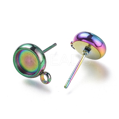 Ion Plating(IP) 304 Stainless Steel Stud Earring Settings STAS-I161-01B-M-1