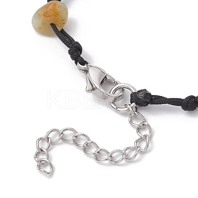 4Pcs Natural & Synthetic Gemstone Chip Beads & Cowrie Shell Beads Braided Bead Bracelets BJEW-JB11834-1