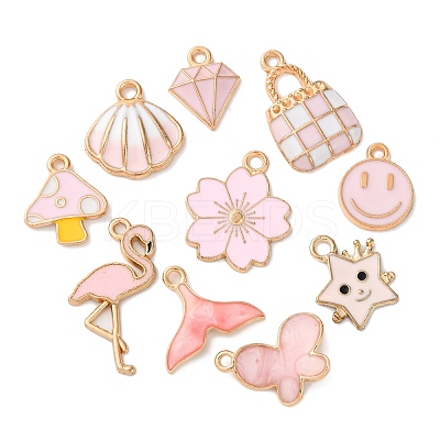 20Pcs 10 Styles Alloy Enamel Pendants ENAM-FP0002-55-1