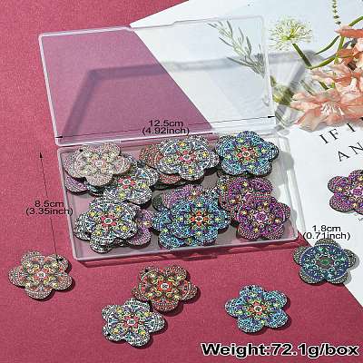 30Pcs 5 Colors Printed Natural Basswood Pendants WOOD-CJ0001-86-1