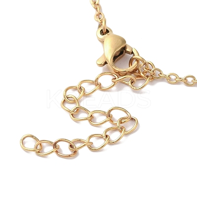 Ion Plating(IP) 304 Stainless Steel Cable Chain Bowknot Pendant Necklaces NJEW-Z041-02G-01-1
