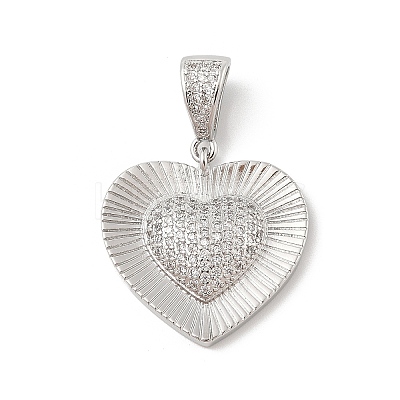 Brass Micro Pave Cubic Zirconia Pendants KK-U047-12P-1
