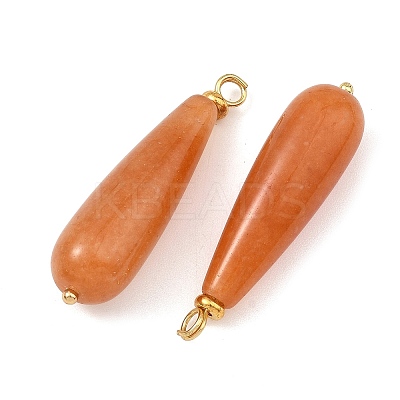 Natural Red Aventurine Pendants PALLOY-JF05882-1