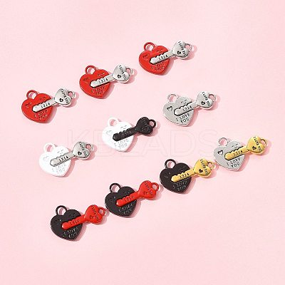 10 Sets Spray Painted Alloy Split Pendants FIND-FS0004-22-1