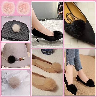 Faux Mink Fur Shoes Buckle Clip AJEW-WH0248-670A-1